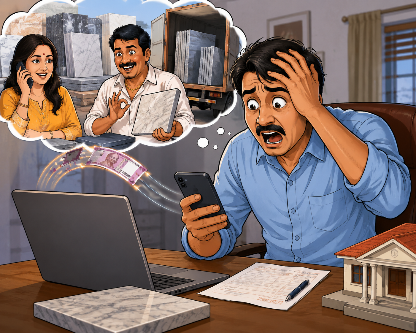 Man duped of Rs 4.6 lakh in fake marble deal